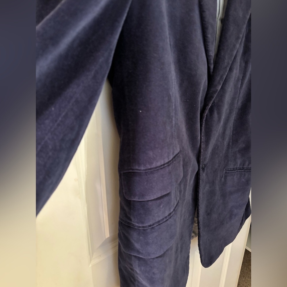 Perry Ellis Men’s Slim Fit Cotton Velvet Blazer in Navy, Size 38 Reg - Picture 3 of 11